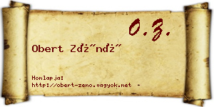 Obert Zénó névjegykártya